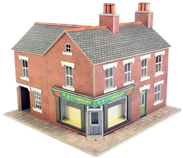 Model kit OO/HO: Corner shop red brick - Metcalfe - PO263