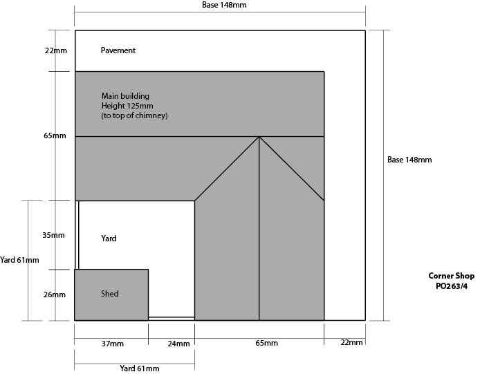 Model kit OO/HO: Corner shop stone - Metcalfe - PO264