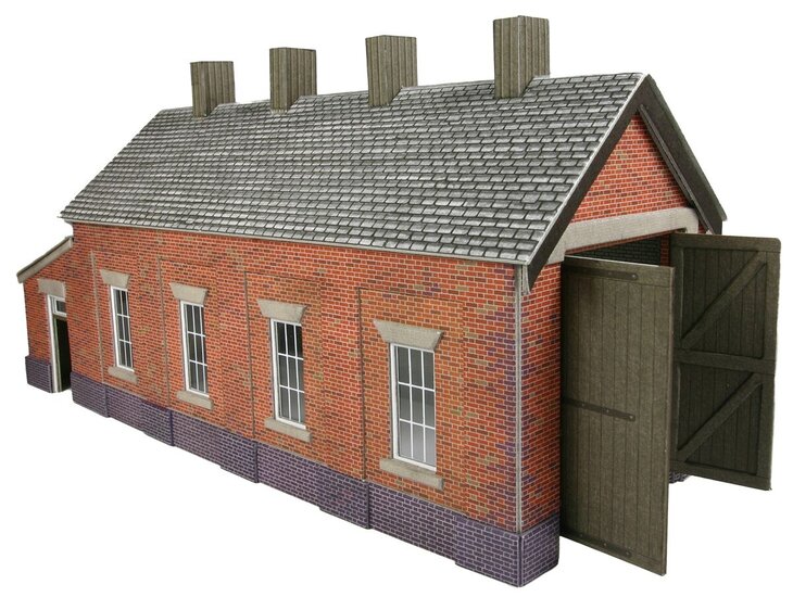 Model kit OO/HO: single track Engine shed - red brick - Metcalfe - PO331