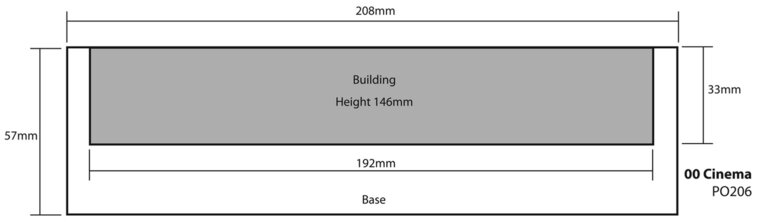 Model kit OO/HO: Low relief Cinema and shops - Metcalfe - PO206