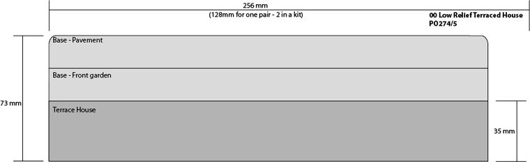 Model kit OO/HO: Low relief terraced house fronts - stone - Metcalfe - PO275