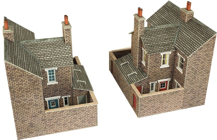 Model kit OO/HO: Low relief terraced house backs - stone - Metcalfe - PO277