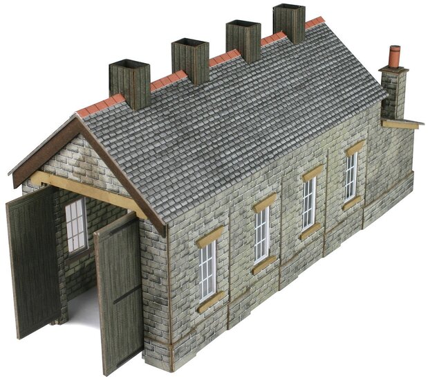 Model kit N: single track engine shed stone built - Metcalfe - PN932