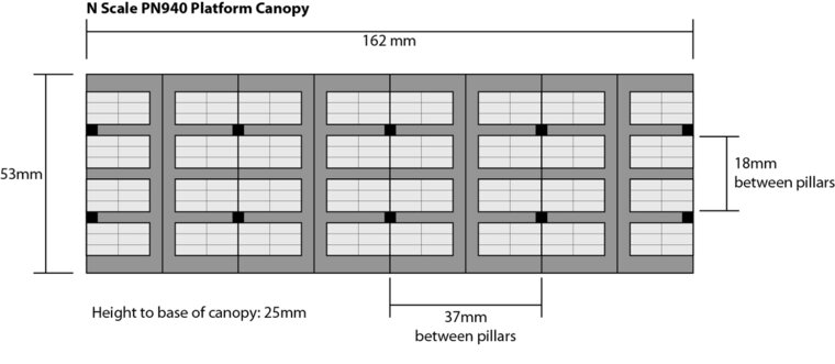 Model kit N: platform canopy - Metcalfe - PN940
