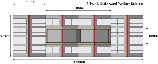 Model kit N: Island platform building - Metcalfe - PN922