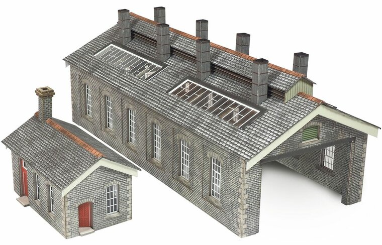 Model kit N: double track engine shed stone - Metcalfe - PN937