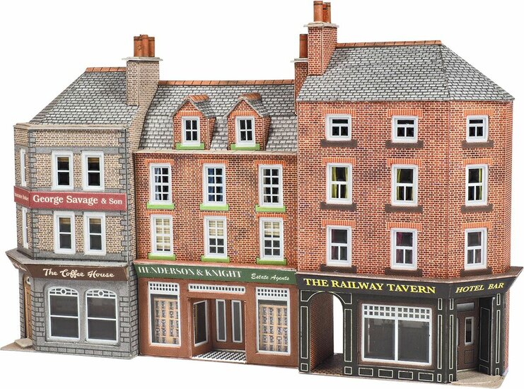 Model Kit N: Low relief pub and shops - Metcalfe - PN972