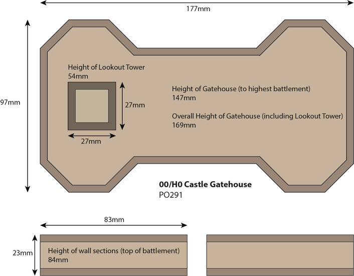 Model Kit OO - Castle Gatehouse - Metcalfe - PO291