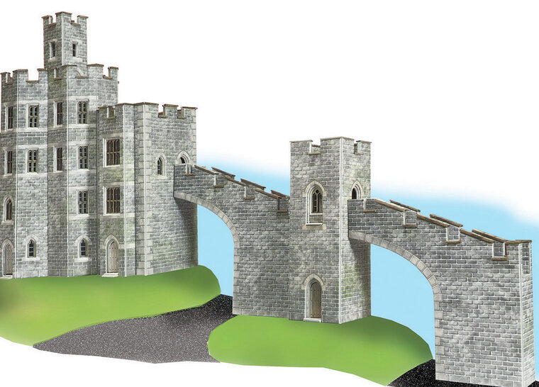 Model Kit OO: Castle Wall Bridge - Metcalfe - PO296