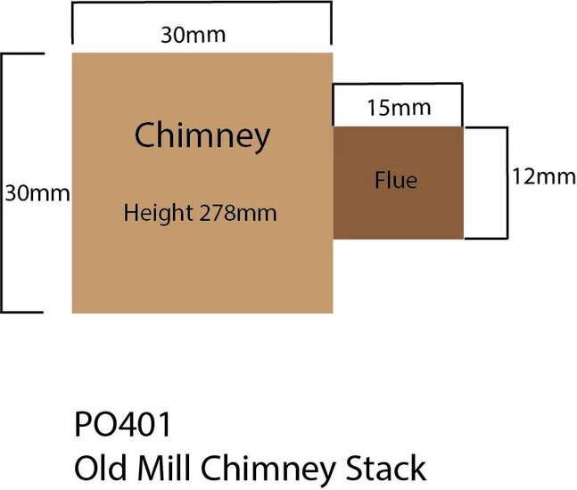 Model kit OO: Old Mill Chimney Stack -  Metcalfe - PO401