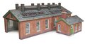 Model kit OO/HO: double track Engine shed - red brick - Metcalfe - PO313