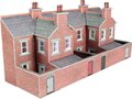 Model kit N:  Low relief terraced house backs in red brick style - Metcalfe - PN176