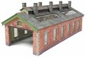 Model kit N: double track engine shed red brick - Metcalfe - PN913