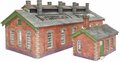 Model kit N: double track engine shed red brick - Metcalfe - PN913