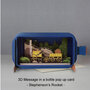 3D pop up greeting card - message in a bottle - stephenson's rocket