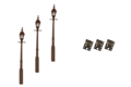 Gas street/platform lamps - black - 4mm scale - DCC concepts