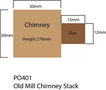 Model kit OO: Old Mill Chimney Stack -  Metcalfe - PO401