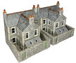 Model kit OO/HO: Low relief - Terraced houses stone - backs - Metcalfe - PO305